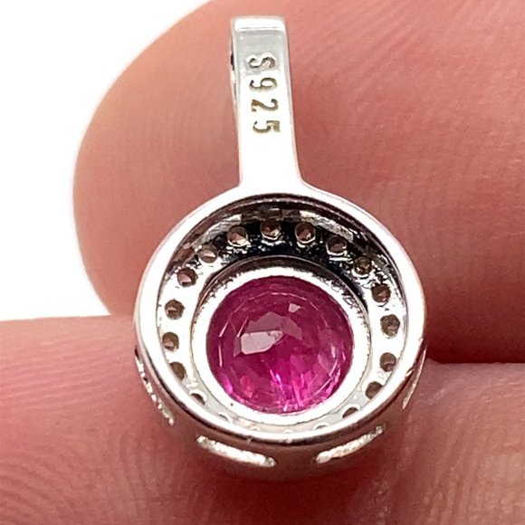 Jegdalek Ruby .50ct White Gold Finish Solid 925 Sterling Silver Pendant - Picture 8 of 8